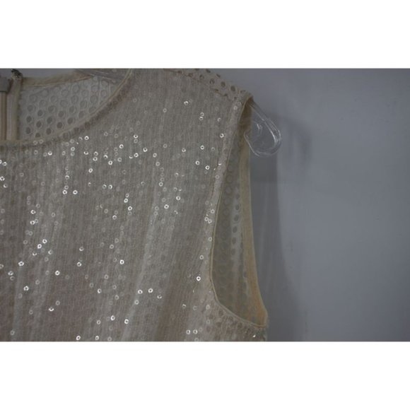 Moschnio blouse women's 6‎ Cheap and Chic Sequin beaded top sleeveless back zip - Picture 3 of 15